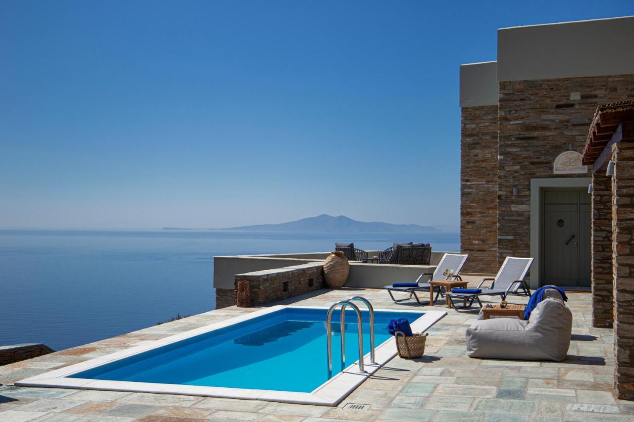 Acron Andros - Luxury Villa With Private Pool Korthio Eksteriør billede