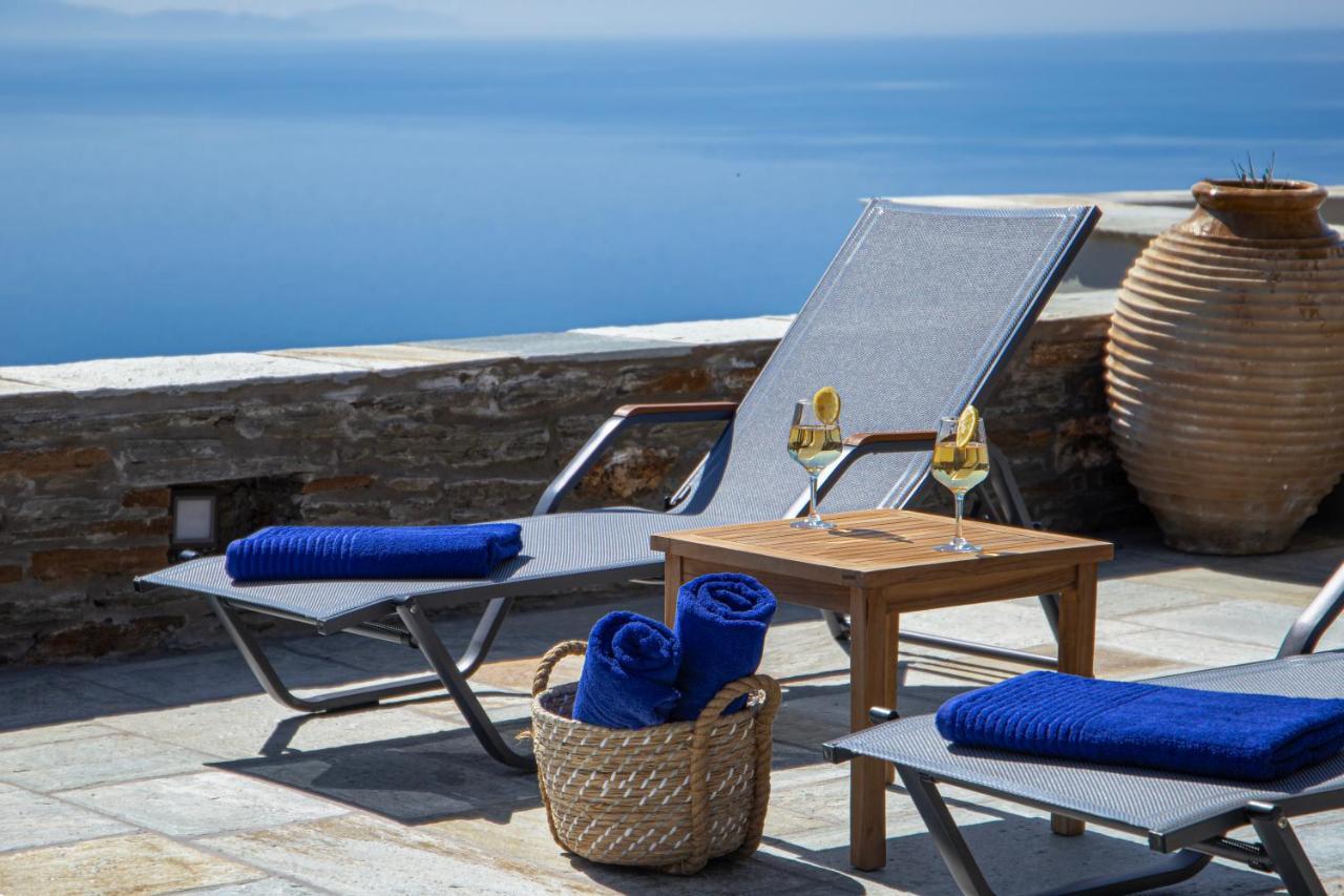 Acron Andros - Luxury Villa With Private Pool Korthio Eksteriør billede