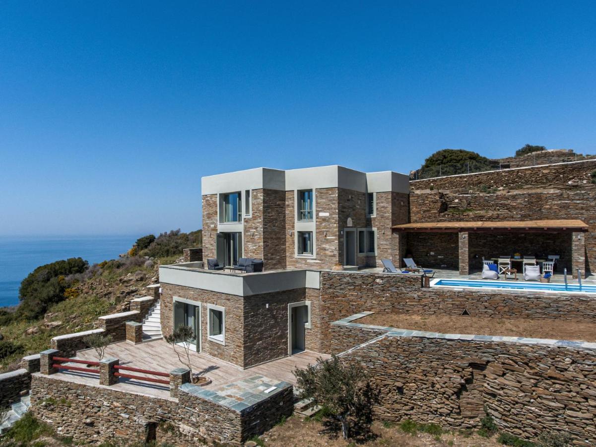 Acron Andros - Luxury Villa With Private Pool Korthio Eksteriør billede