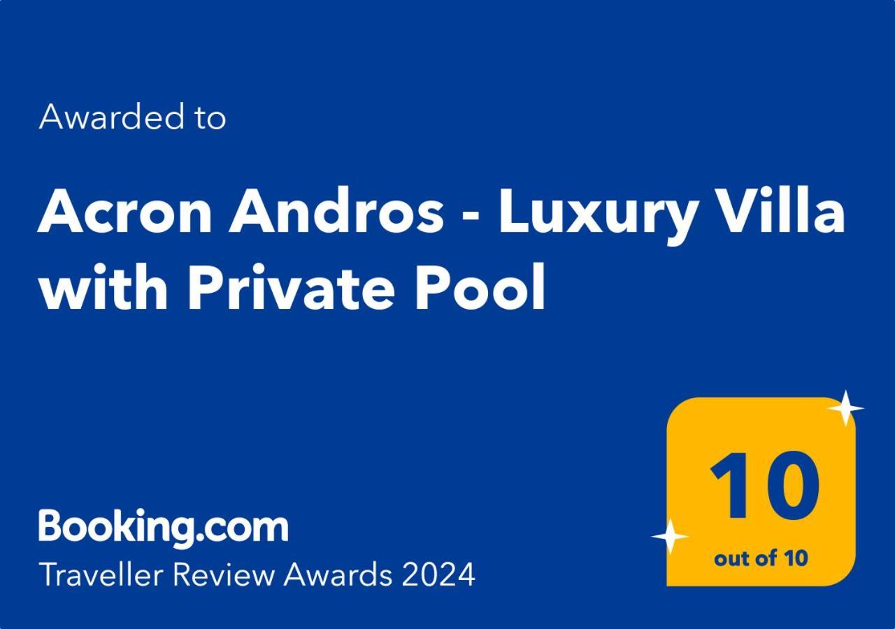 Acron Andros - Luxury Villa With Private Pool Korthio Eksteriør billede